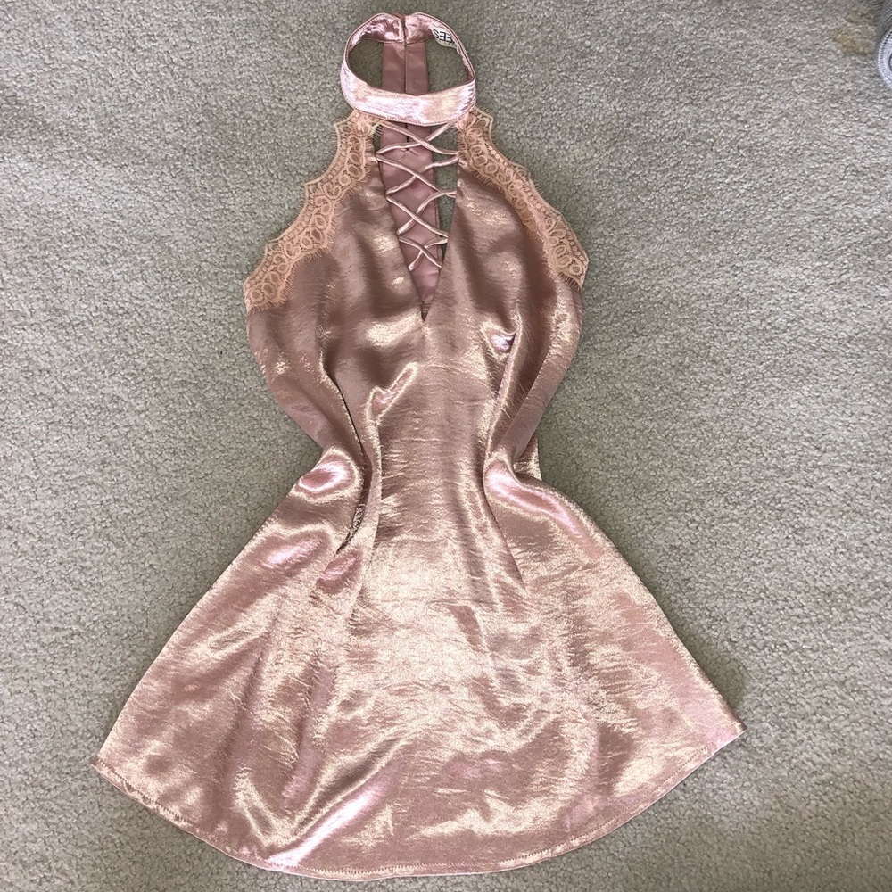 Metallic pink dress